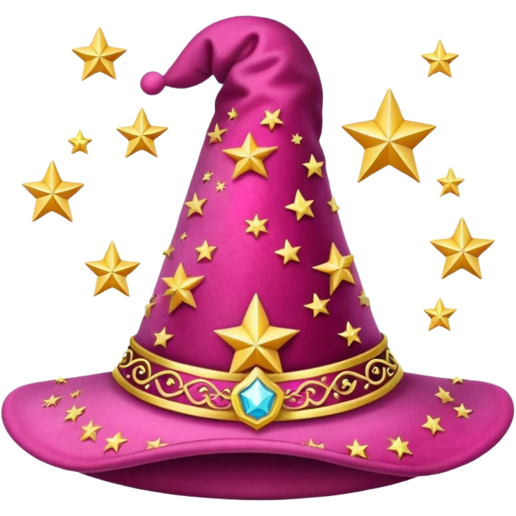 a pink magical hat emoji