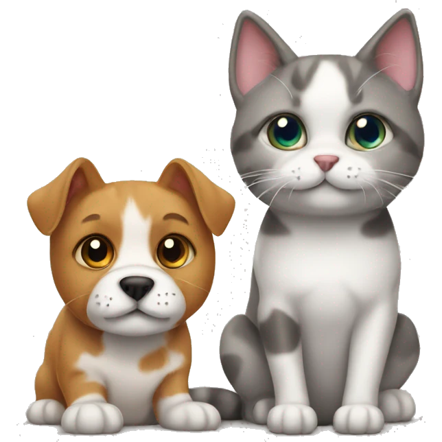 Dog and a cat emoji