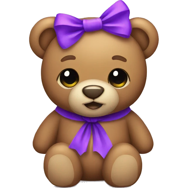 teddy bear with a purple bow emoji