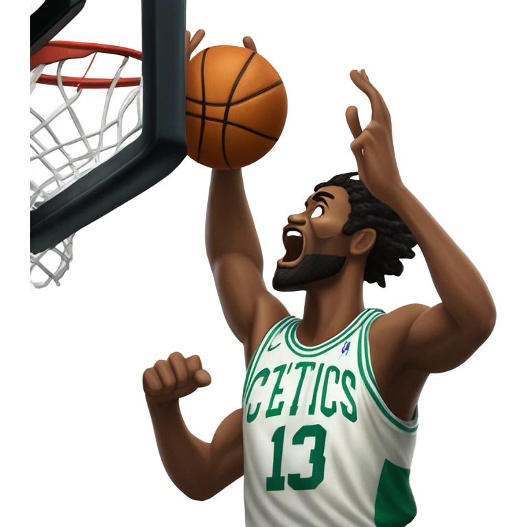 celtics basket ball player dunking for the win emoji