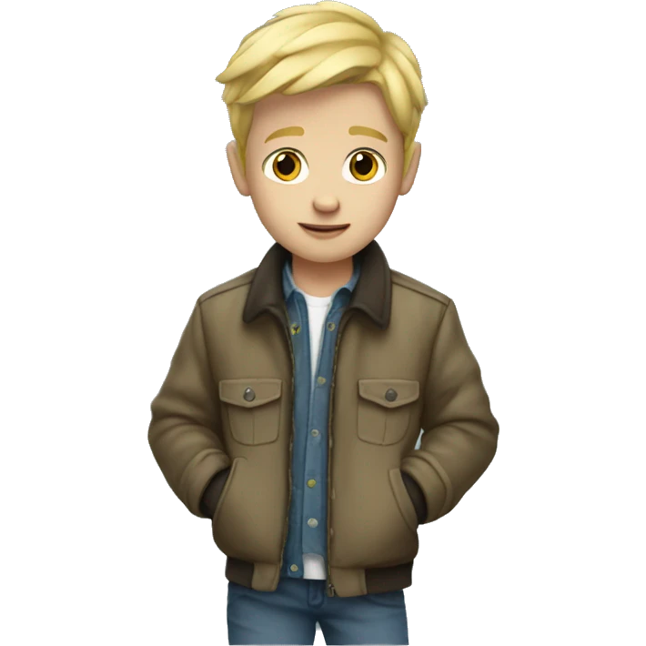 blonde boy in jacket emoji