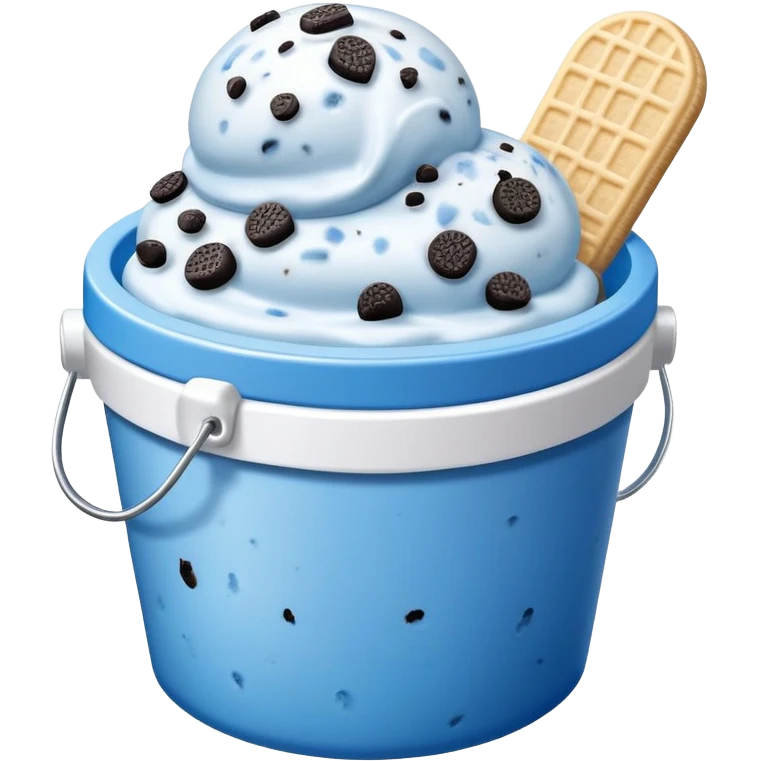 Bucket Blue cookies and cream ice cream emoji