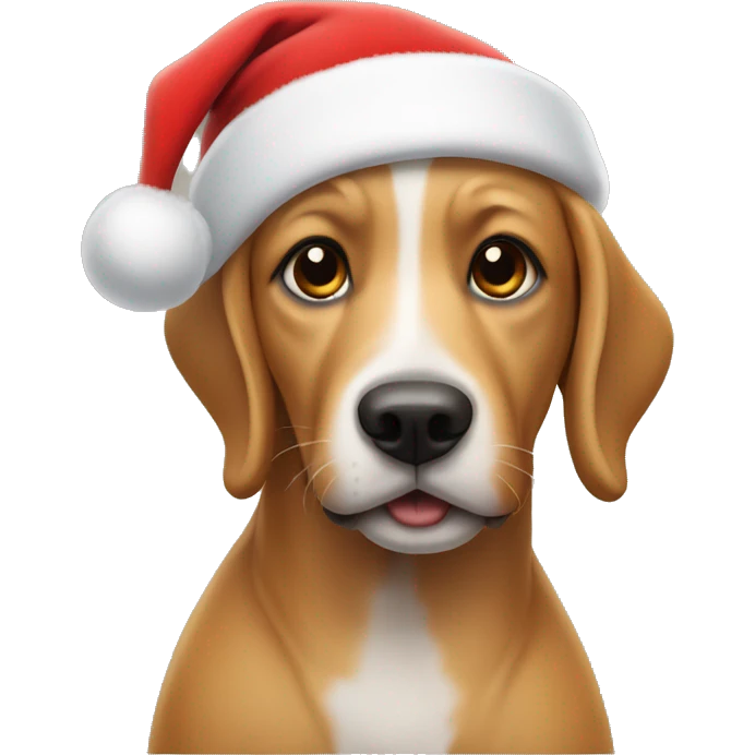 Dog wearing Santa hat  emoji