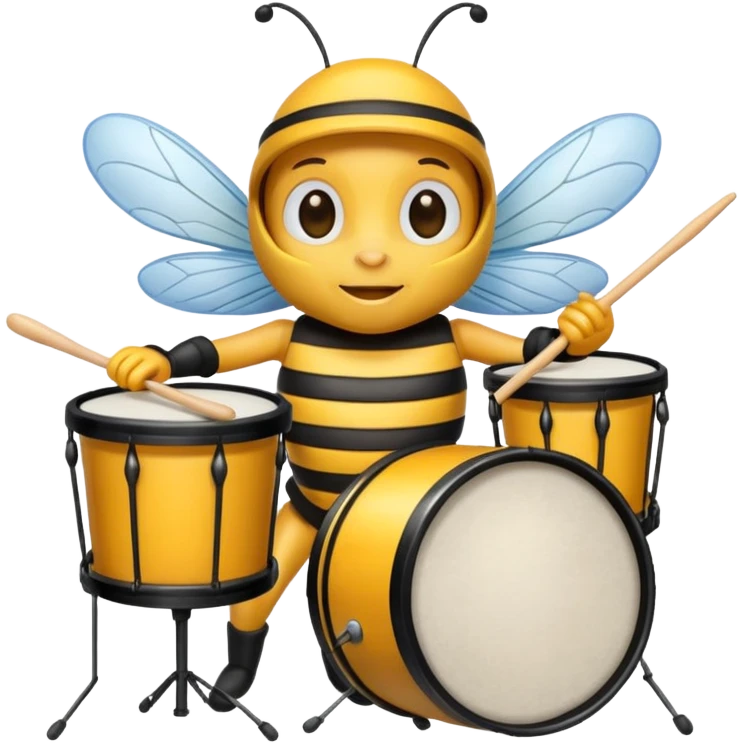 drum player bee emoji