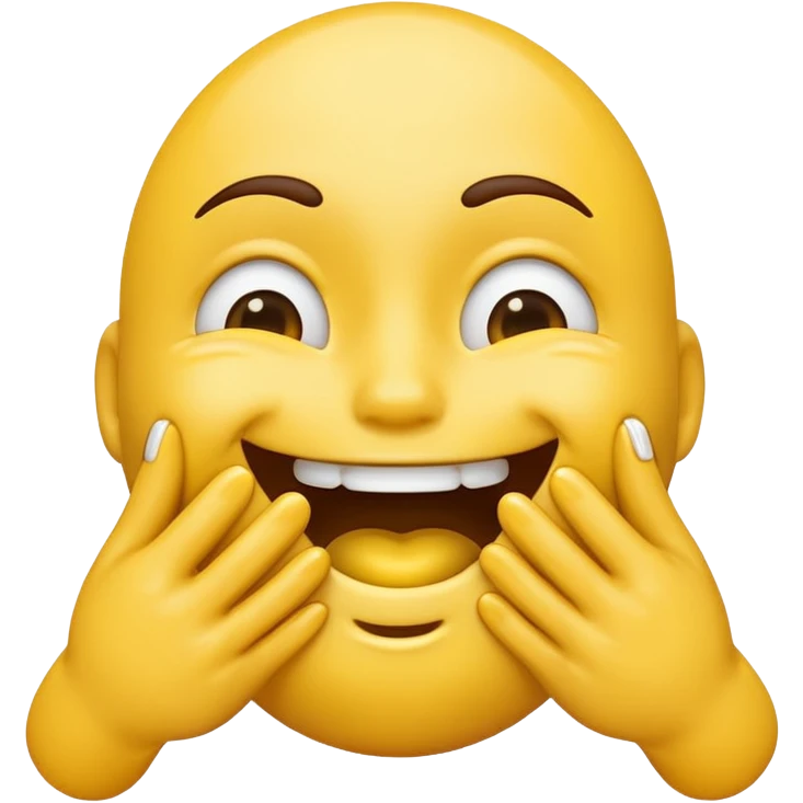 emoji that’s choking itself with their hands with a smile and tears  emoji
