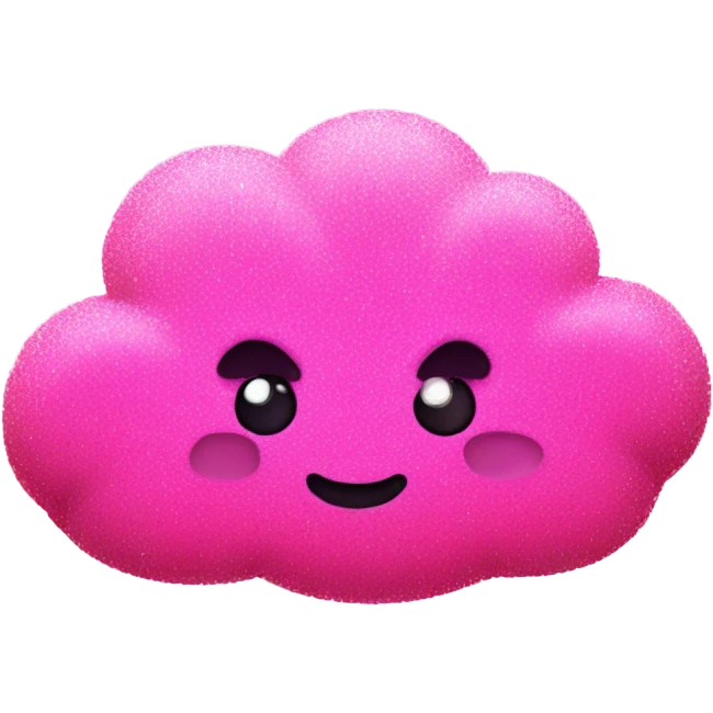neon pink glittery cloud emoji