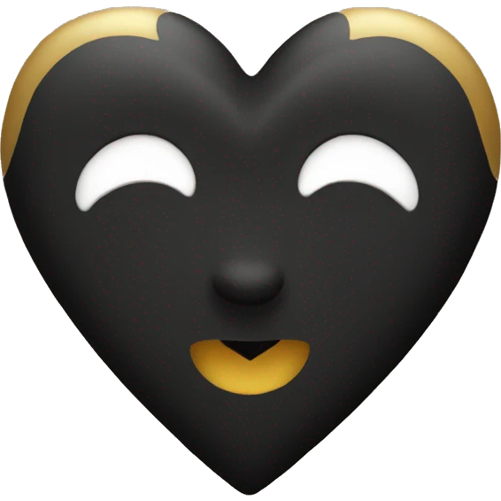 Black And Golden Heart Emoji emoji