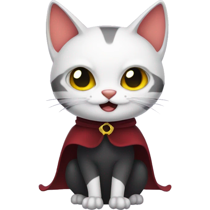 cat wearing vampire cape emoji