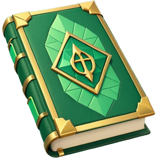 fantasy magic green book low poly emoji