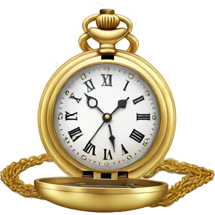 pocket watch with gold chain emoji