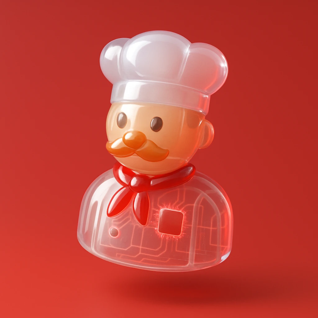 Chef white red background  emoji