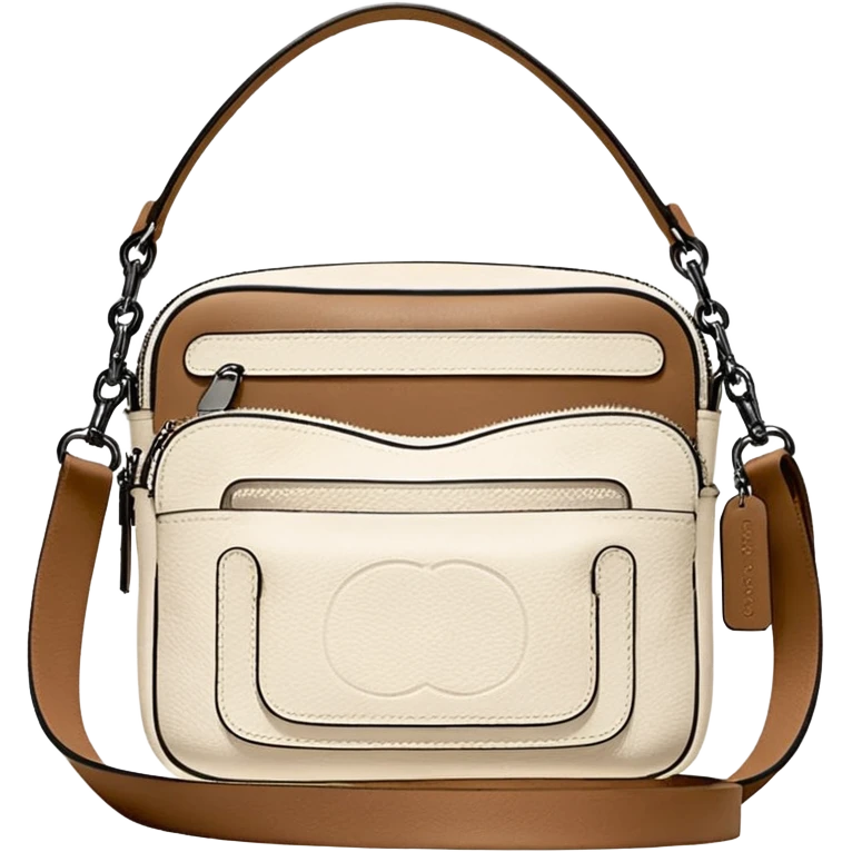 Coach Men Crossbody Bag in Pebbled Leather all white beige rectangle
 emoji