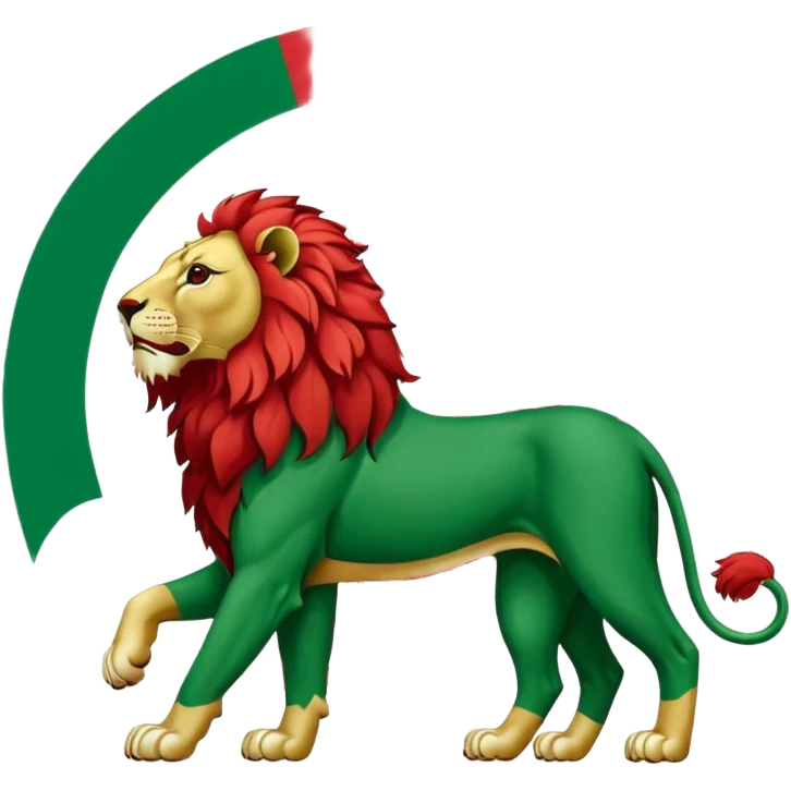 Iranian flag with lion and sun emoji