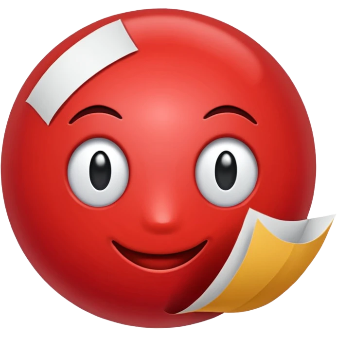 Pasta vermelha com papel emoji