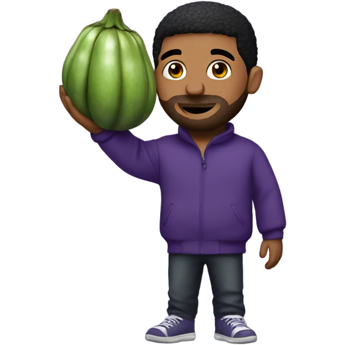 Drake holding a big eggplant  emoji
