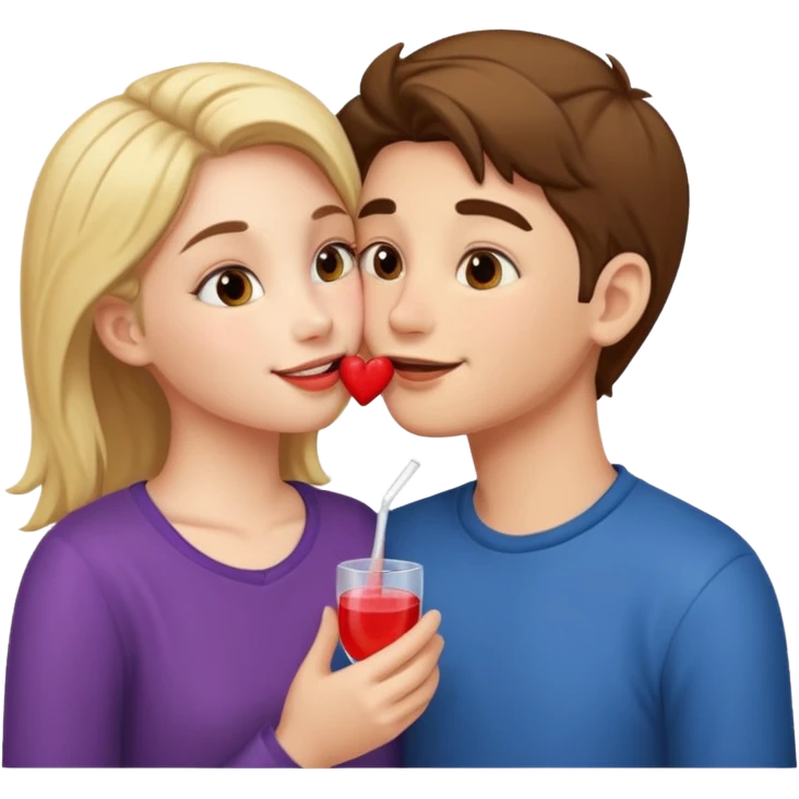Boy and girl kiss emoji