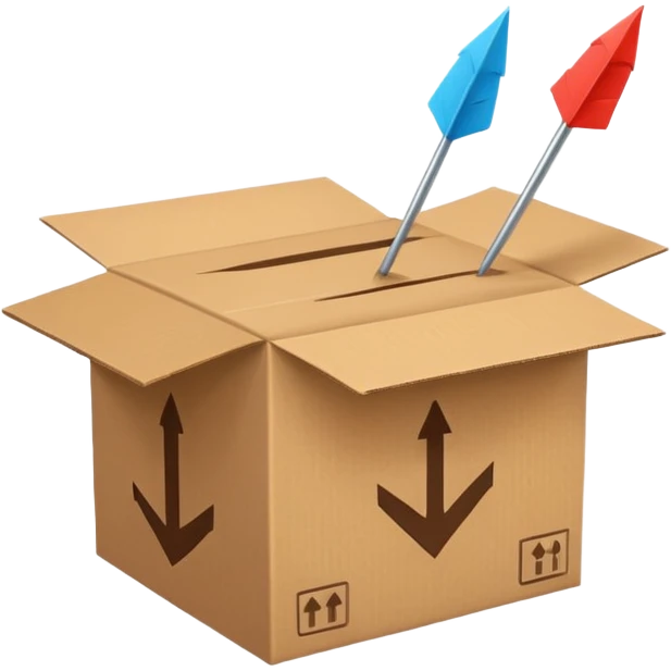 package box with arrows circling around it emoji