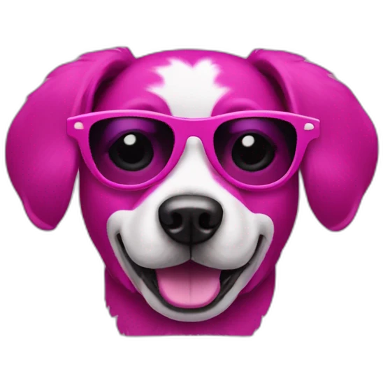 magenta dog with sunglasses emoji
