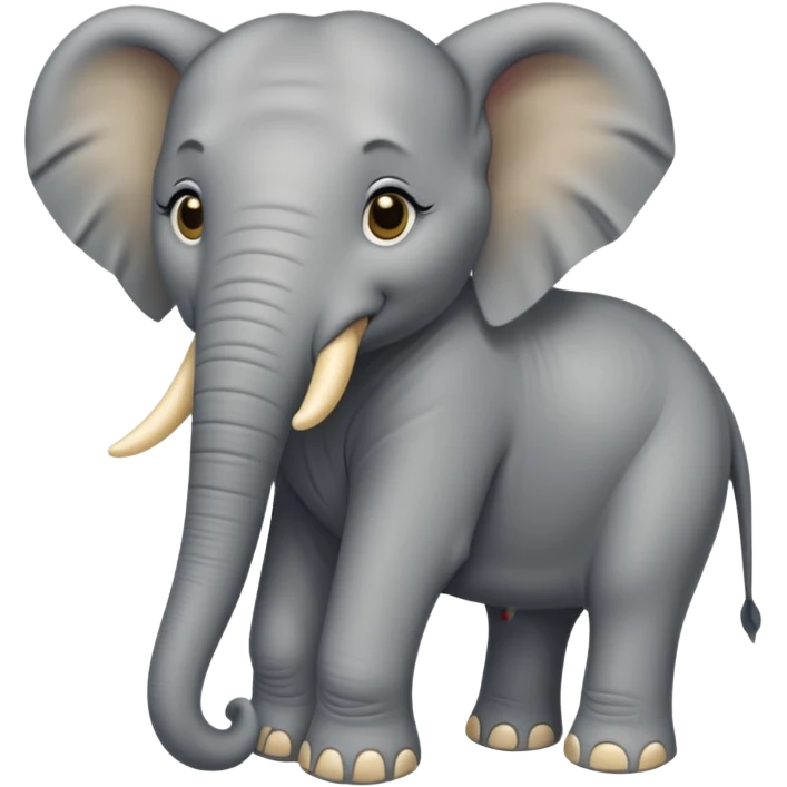 A three legged prima-donna elephant with piercings. emoji