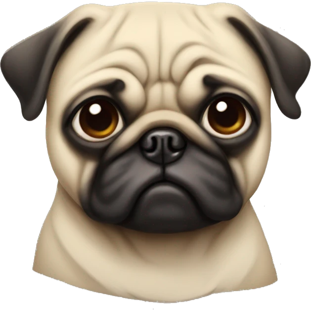 Pug with frown  emoji