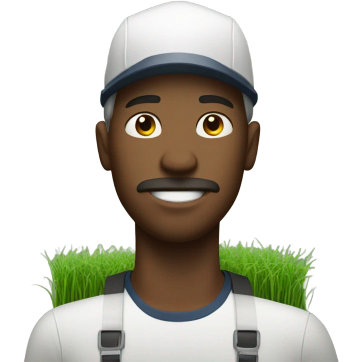 white field worker with grass in his mouth emoji