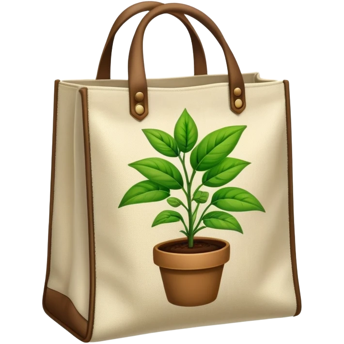 a bag with a picture of a plant on it emoji