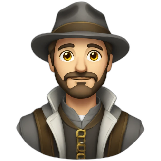 alchemist italiano con barba, joven emoji