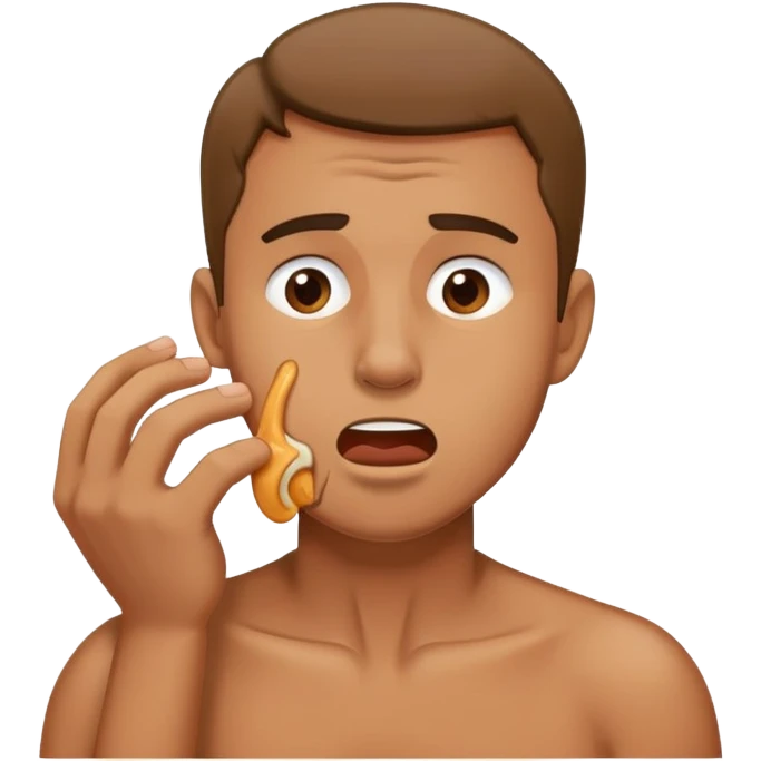 man choking himself emoji