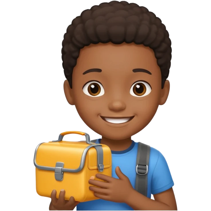 balck child with lunchbox emoji