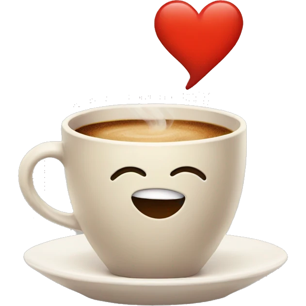 Hot coffee with heart  emoji