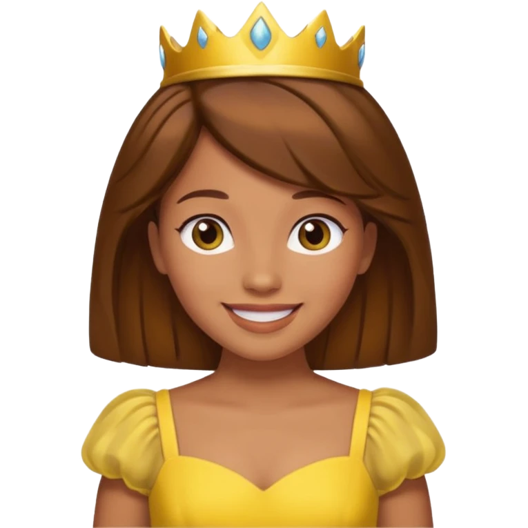 Princess daisy yelllow dress standing with brown hair  emoji