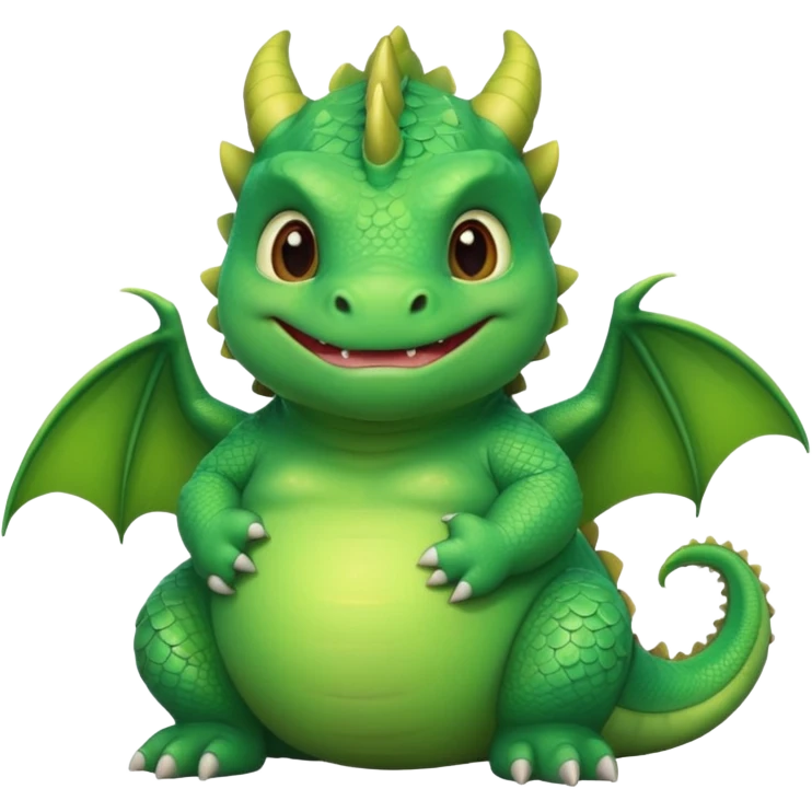 fat baby green dragon emoji