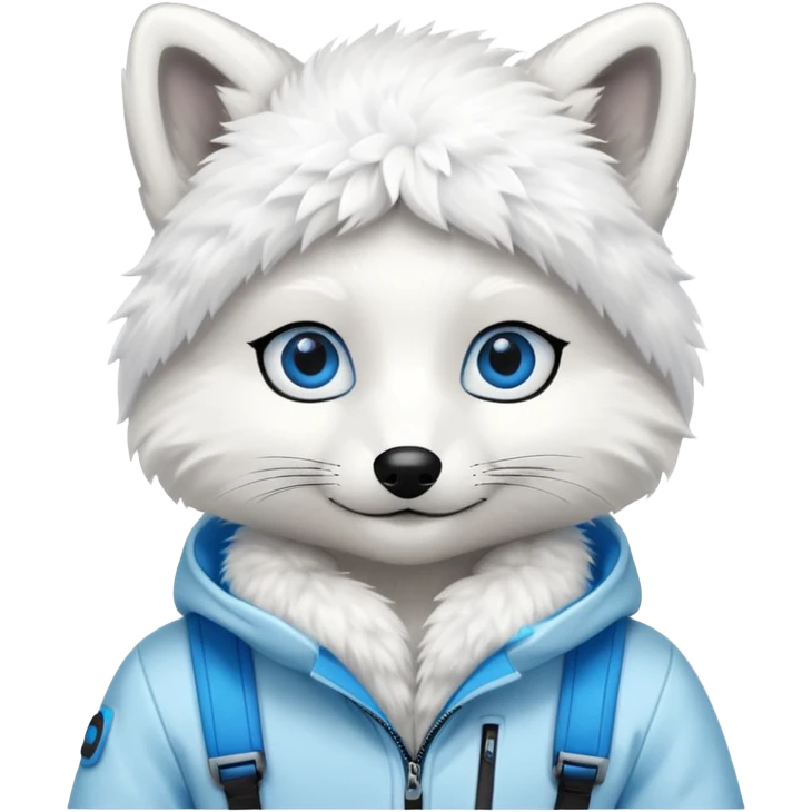 Snowboarder Arctic Fox emoji