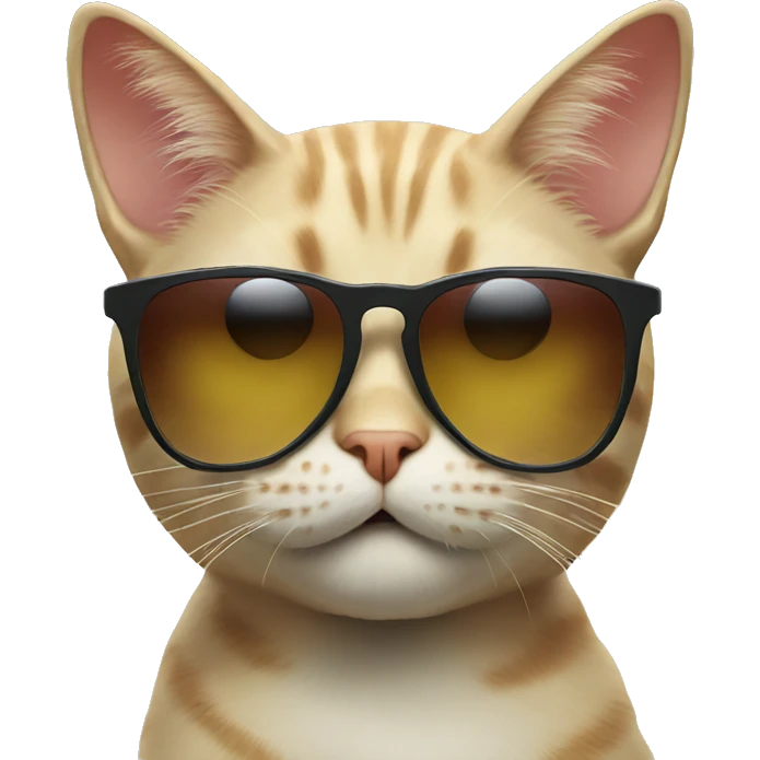 cat with sunglasses at the beach emoji