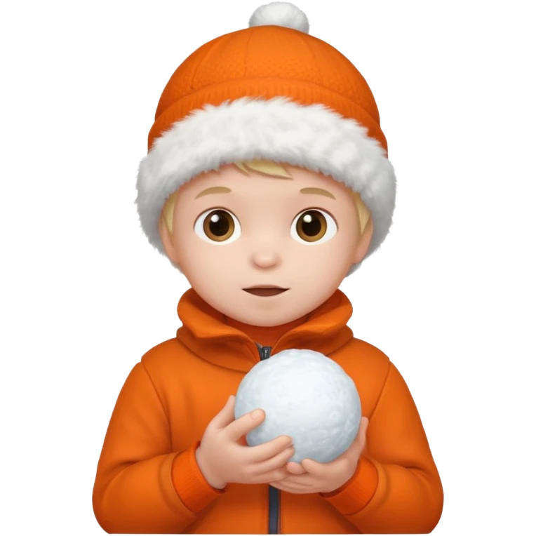baby boy in orange with snowball











 emoji