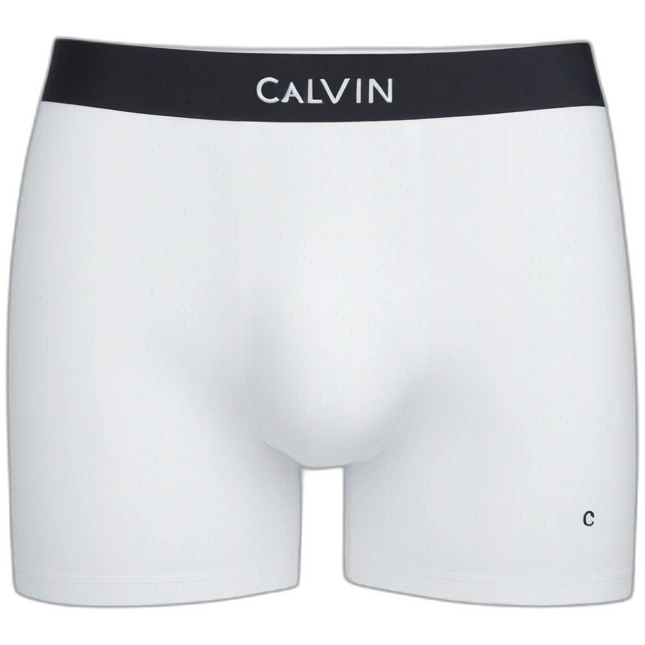 White Calvin Klein trunks with fly emoji
