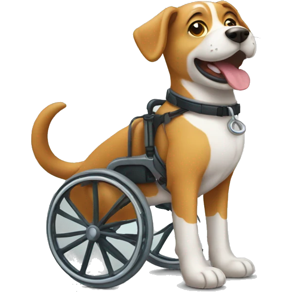 a dog in a wheelchair emoji
