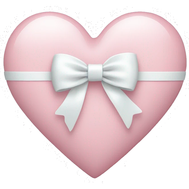 Pastel pink heart with white bow emoji