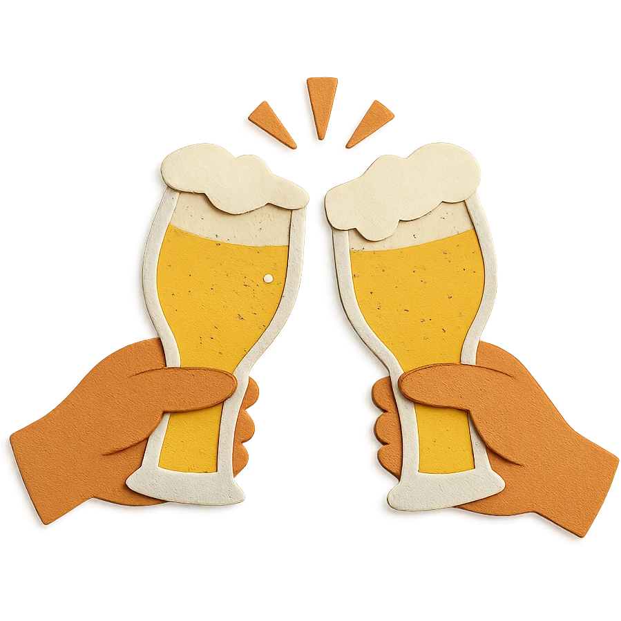 hands raising glasses in a toast emoji