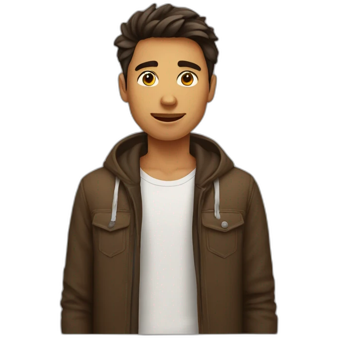Jeune homme brun expressif emoji