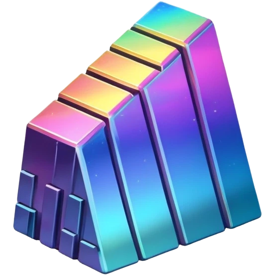 bismuth ingot with geometric iridescent rainbow pattern emoji