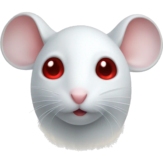 white mouse with red eyes emoji
