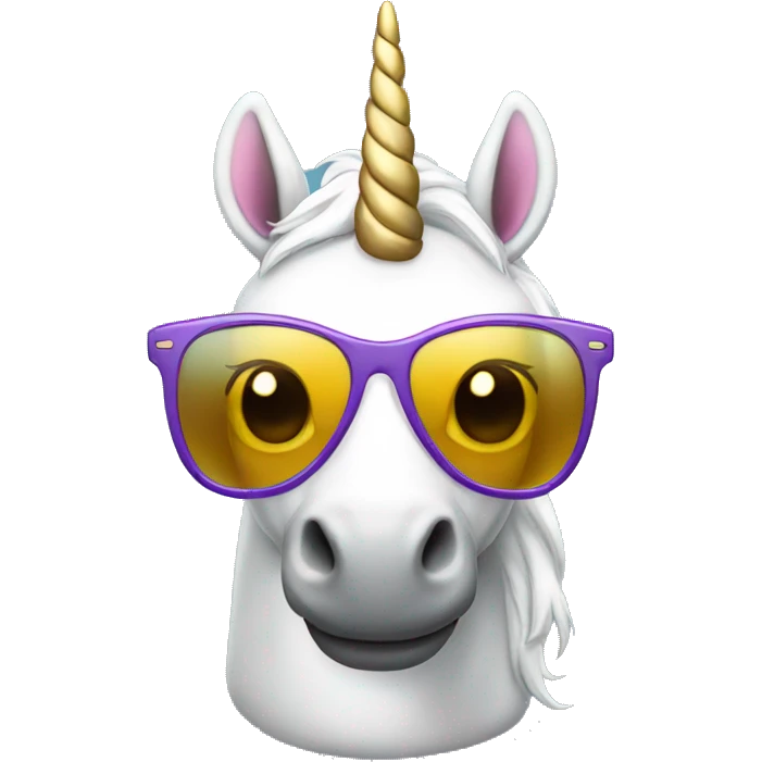 Unicorn with sunglases  emoji