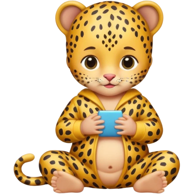human baby with leopard patterned clothes emoji