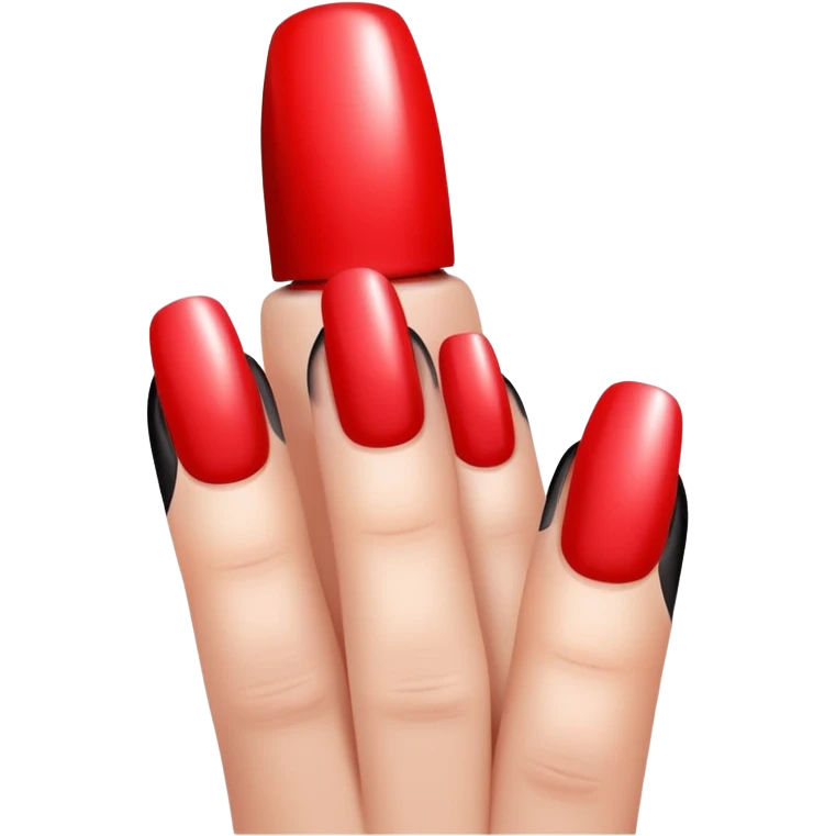 red nail polish, glossy finish, bright and saturated red, smooth gradient, minimal details, clean and shiny emoji