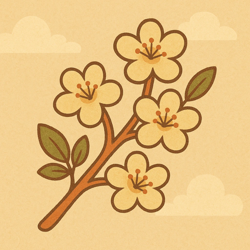 sakura cherry blossom flat warm colors style emoji