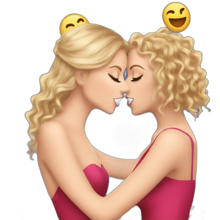 taylor swift and doja cat kissing emoji