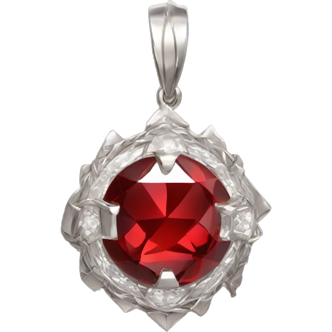Mystic Communication Red Crystal amulet with white gold emoji