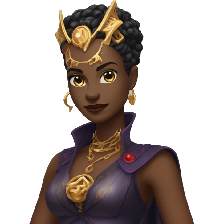 "Technomancy is the use of magic or mystical powers to control and manipulate technology” + "It's kind of like cyberpunk magic or how in some games, characters hack into systems using magic." 🖥️⚡🧙‍♂️ Make a ancient vampire technomancy goddess emoji