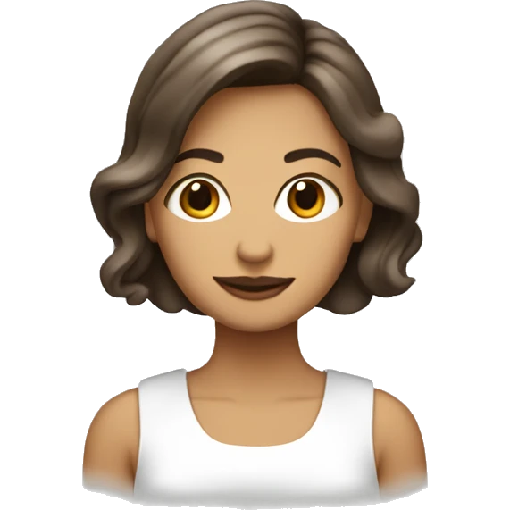 hazme una muchacha con pelo lacio café y que sea blanca emoji